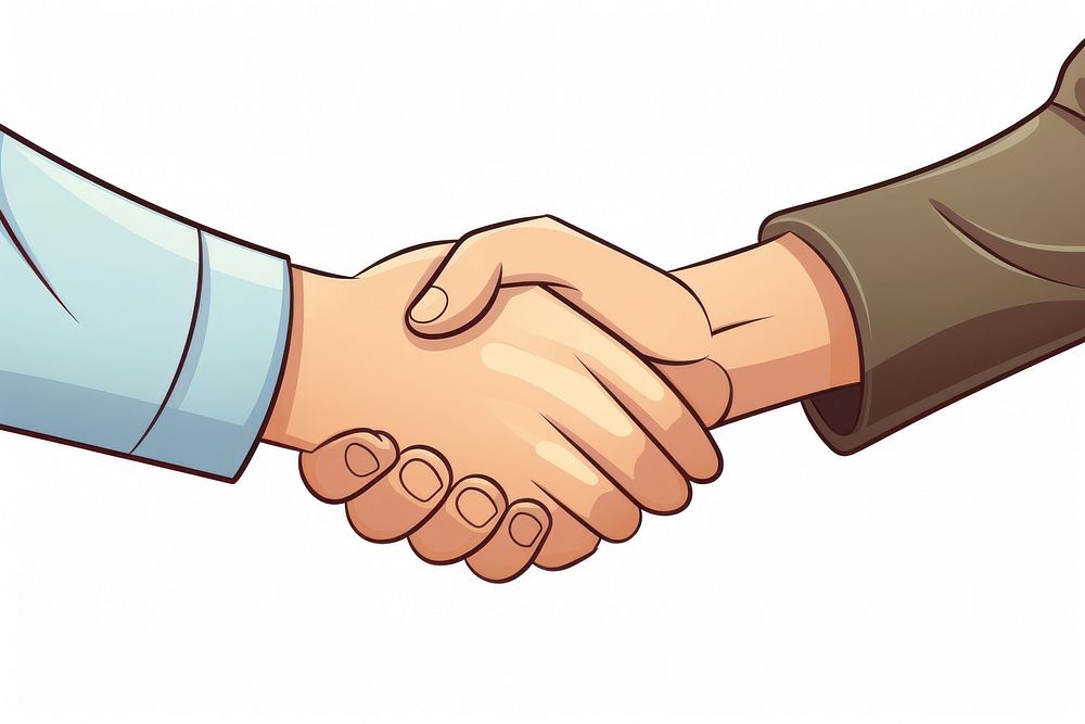 Handshake agreement greeting cartoon. 