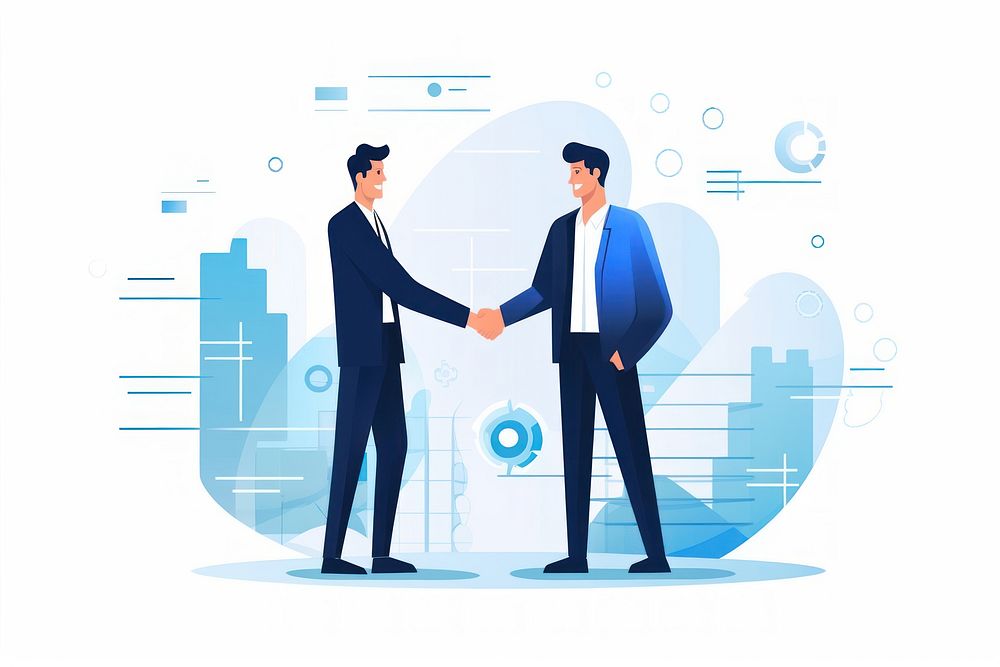 Handshake meeting adult togetherness. AI generated Image by rawpixel.