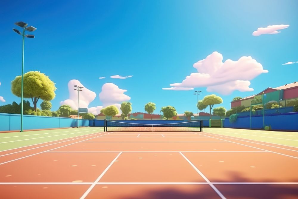 Tennis sports ball tennis court. AI generated Image by rawpixel.