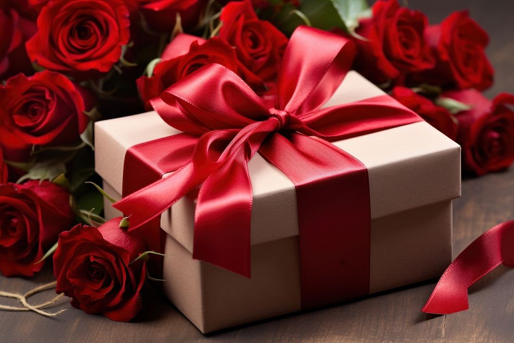 Gift rose ribbon flower. AI generated Image by rawpixel.