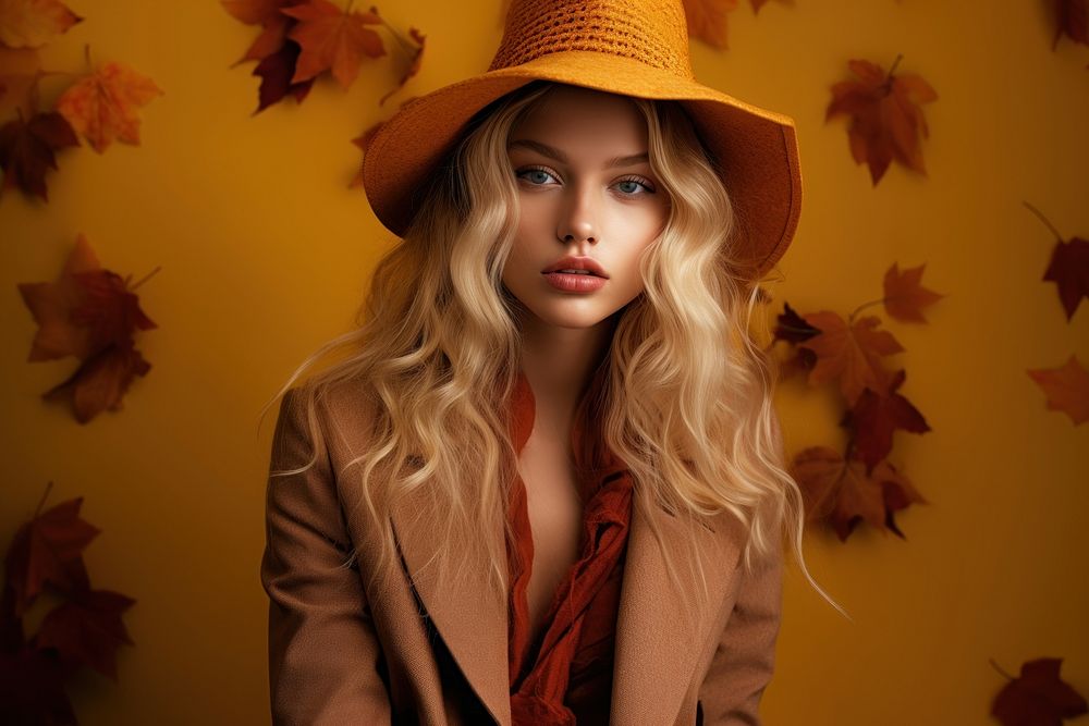 Portrait fashion autumn adult. AI generated Image by rawpixel.