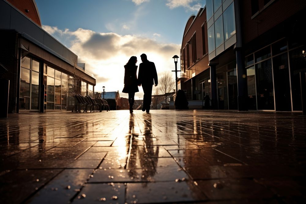 Silhouette architecture outdoors building. AI generated Image by rawpixel.