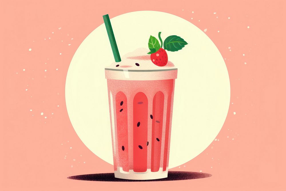 Smoothie milkshake cartoon drink. AI generated Image by rawpixel.