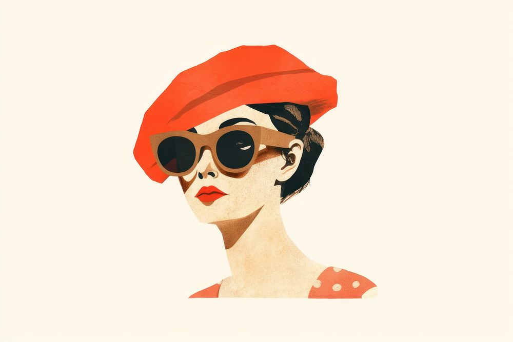 Drawing sunglasses portrait cartoon. AI generated Image by rawpixel.