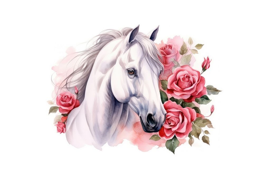 Horse rose animal mammal. AI generated Image by rawpixel.