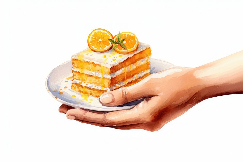 Orange cake dessert fruit food. AI generated Image by rawpixel.