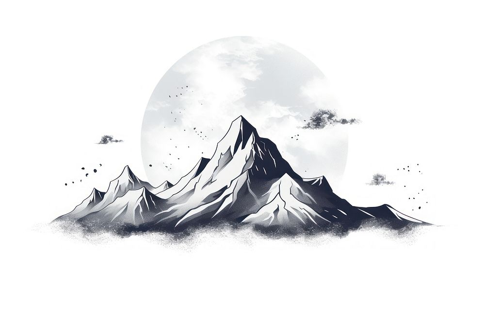 Mountain outdoors drawing nature. AI generated Image by rawpixel.