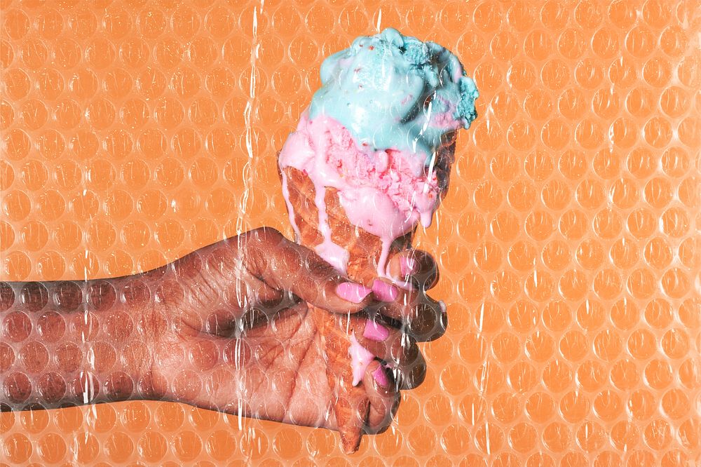 Melting ice cream, bubble wrap design