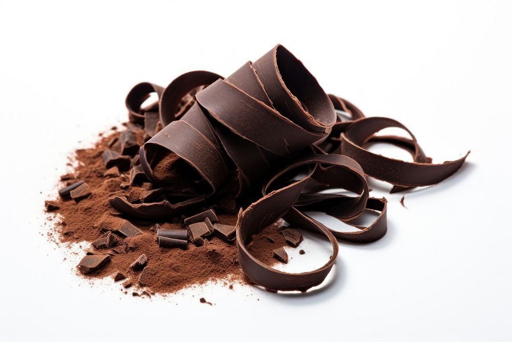 Chocolate curls chocolate dessert food. AI generated Image by rawpixel.