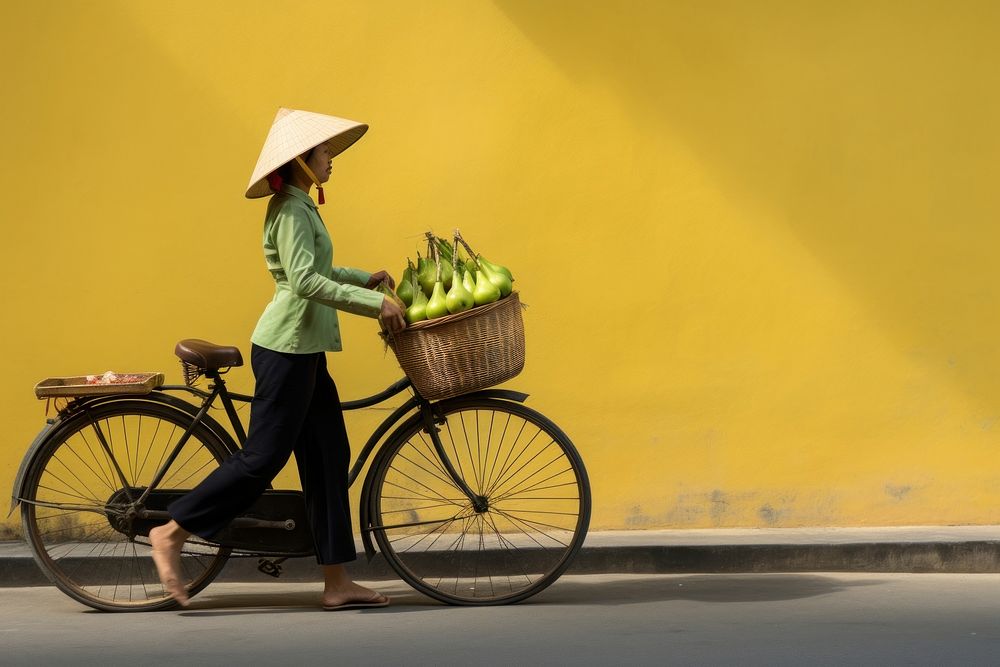 Bicycle standing vehicle basket. 