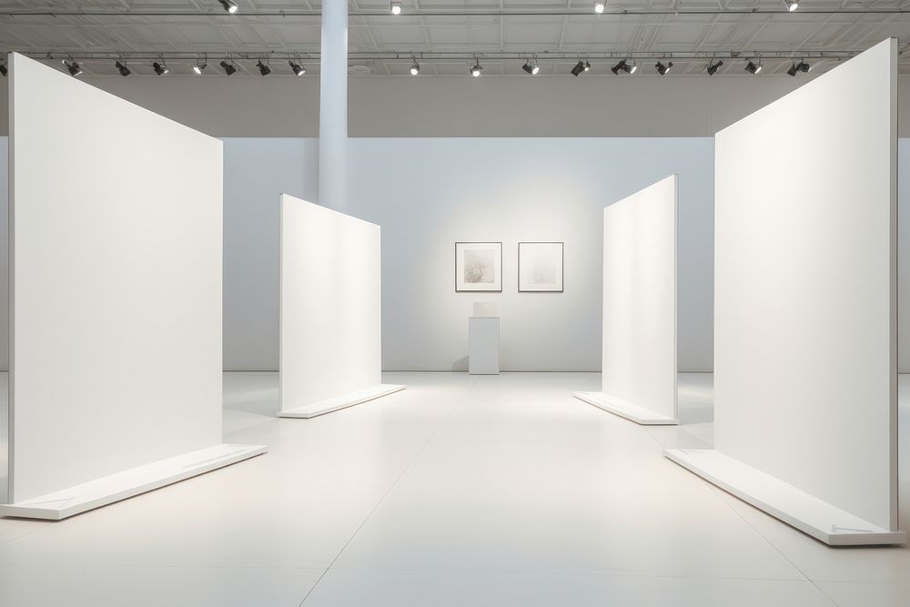 Exhibition flooring white architecture. 