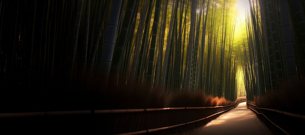 Bamboo architecture outdoors forest. AI generated Image by rawpixel.