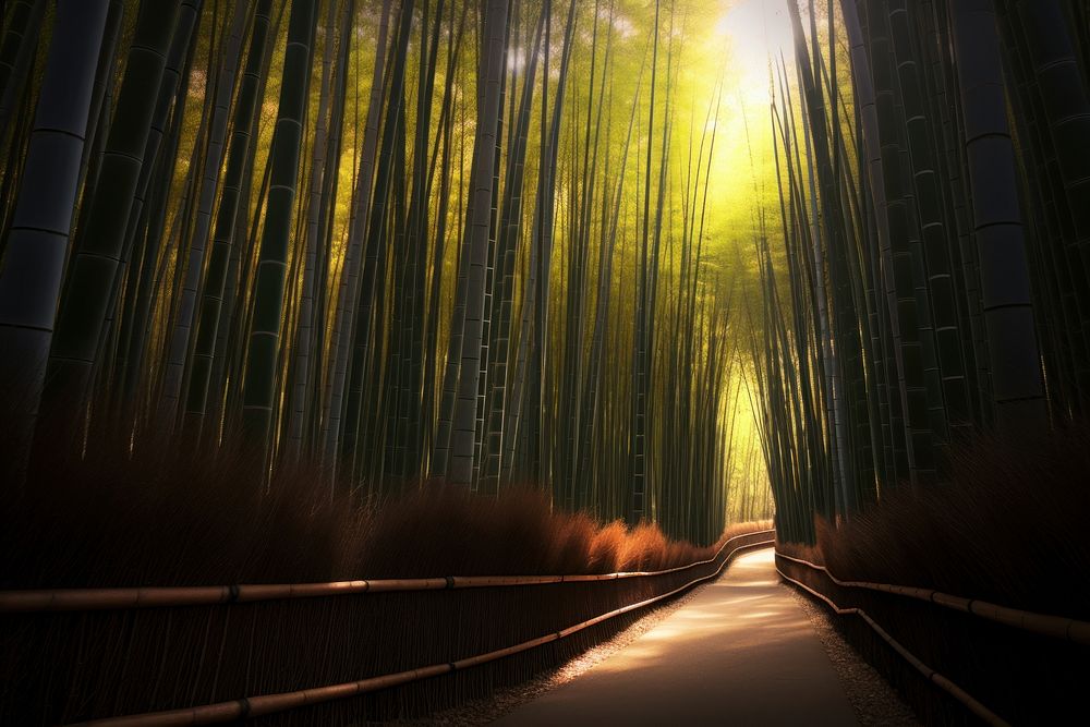 Bamboo landscape sunlight outdoors. AI generated Image by rawpixel.