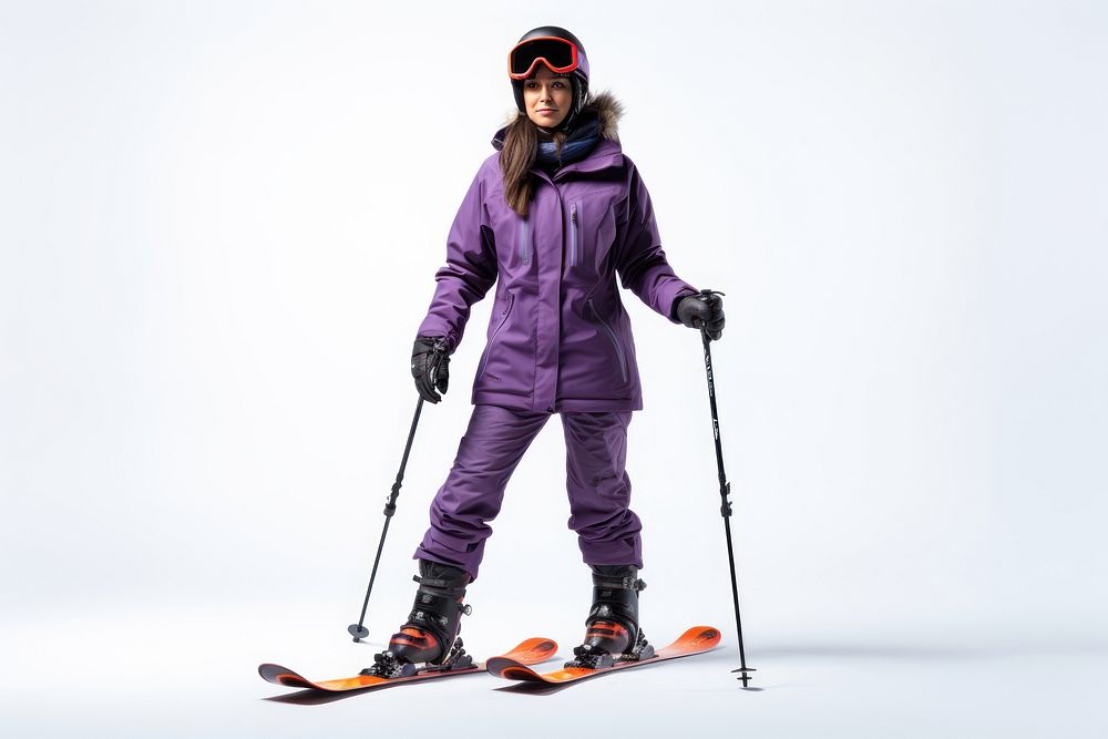 Woman skiing recreation footwear sports. AI generated Image by rawpixel.