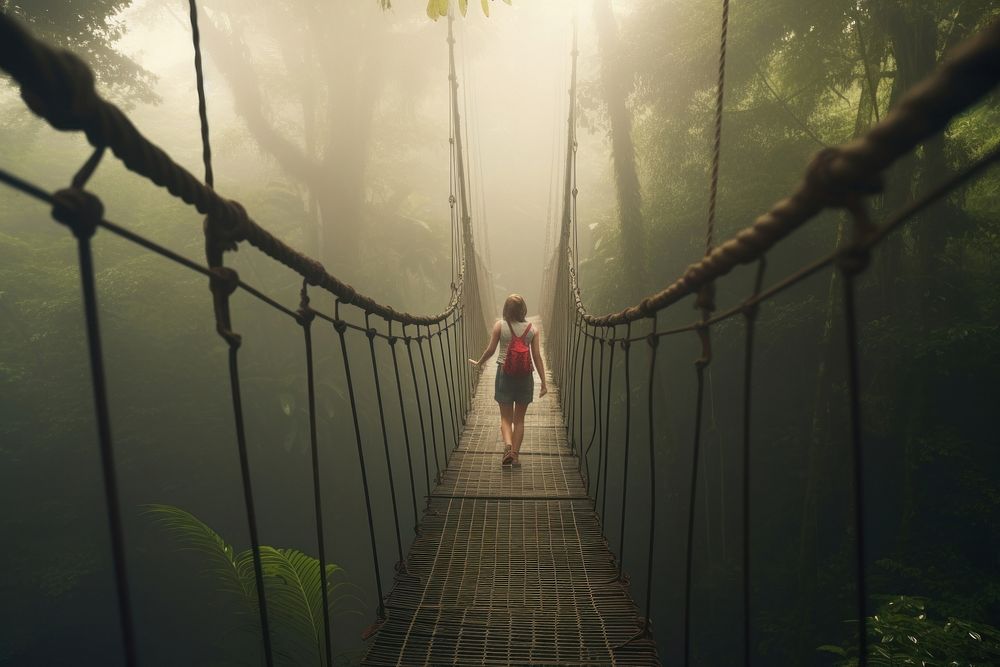 Bridge rainforest adventure outdoors. 