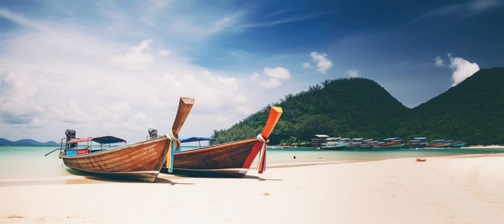 Beach boat landscape outdoors. AI generated Image by rawpixel.