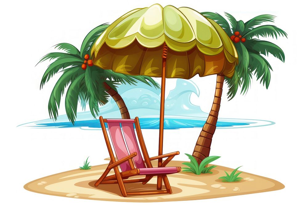 Beach chair furniture umbrella outdoors. AI generated Image by rawpixel.