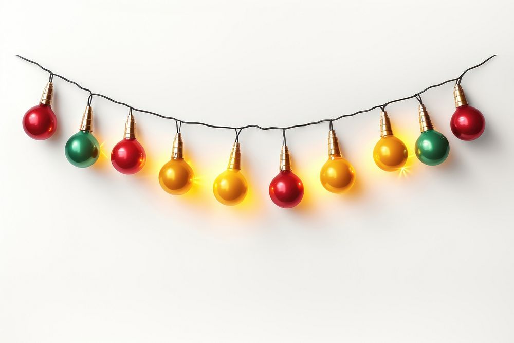 Garland lamp lighting holiday white background. AI generated Image by rawpixel.