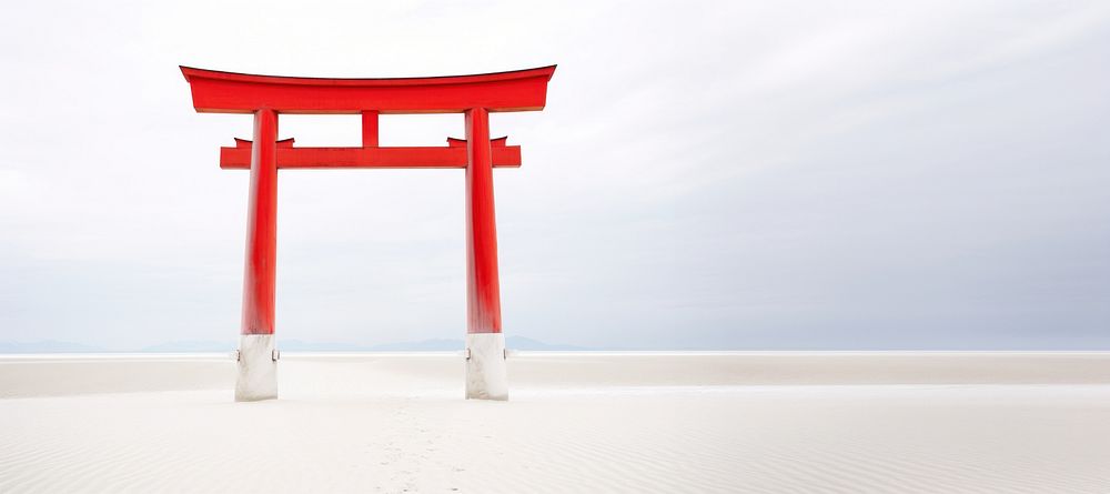 Japanese torii gate red spirituality architecture. 