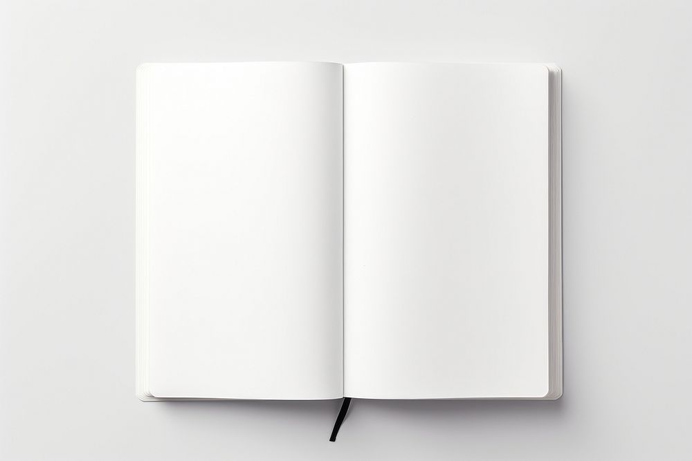 White Blank opened notebook publication paper white. 