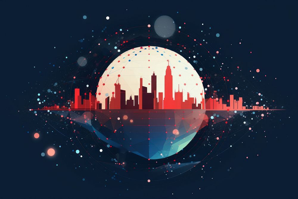 Space city astronomy cityscape. AI generated Image by rawpixel.