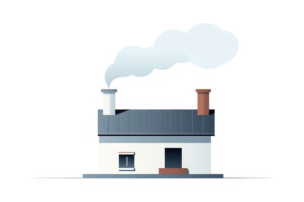Chimney architecture building smoke. AI generated Image by rawpixel.