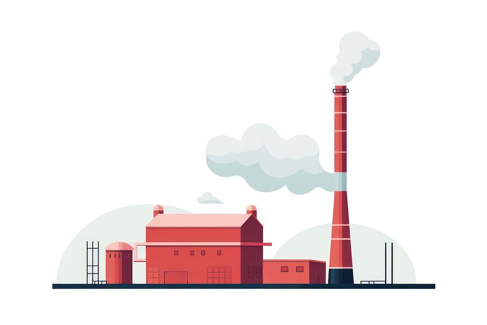 Factory chimney architecture pollution smoke. AI generated Image by rawpixel.