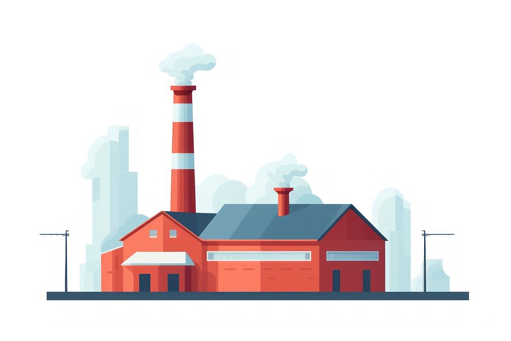 Factory chimney architecture building smoke. AI generated Image by rawpixel.