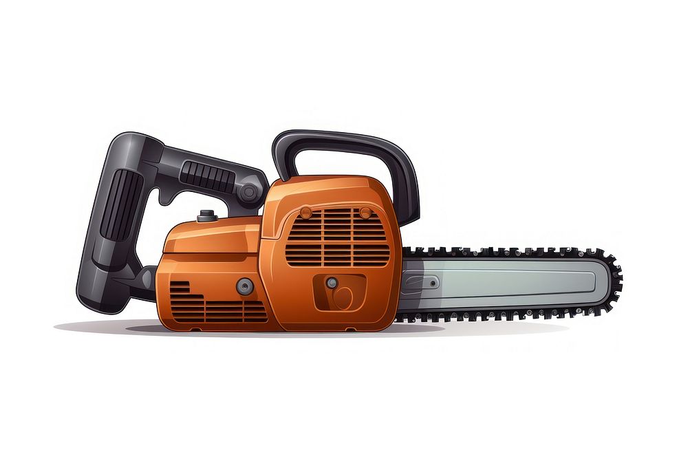 Chainsaw tool white background technology. AI generated Image by rawpixel.