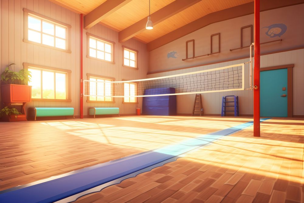 Volleyball room sports architecture basketball. AI generated Image by rawpixel.
