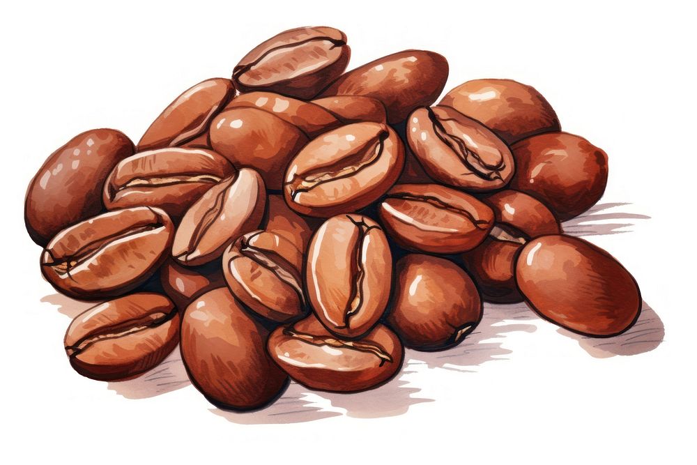 Coffee food white background coffee beans. AI generated Image by rawpixel.