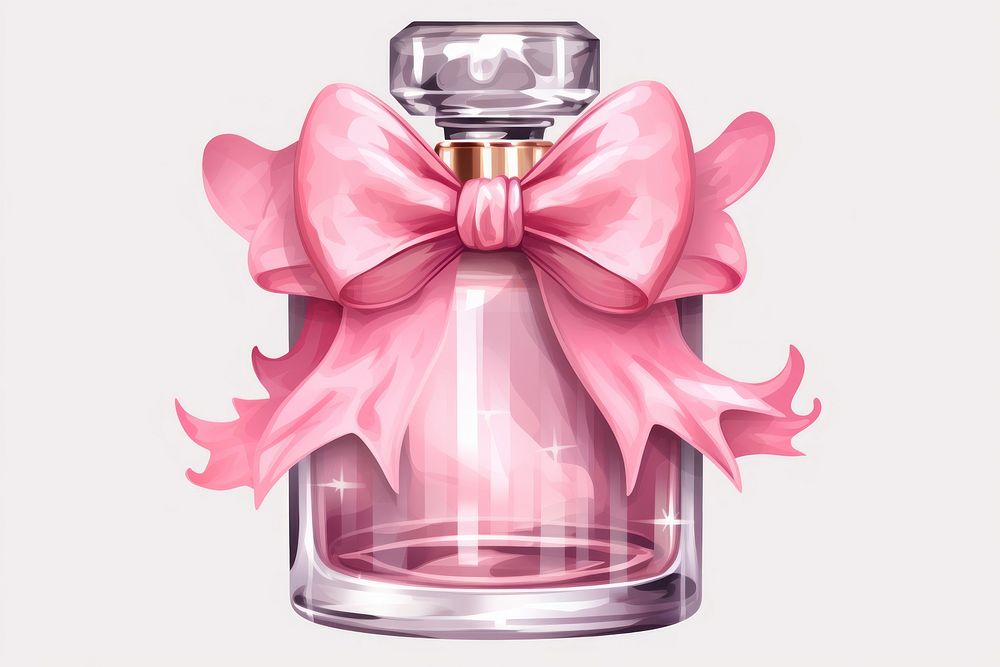 Perfume bottle pink bow. AI generated Image by rawpixel.