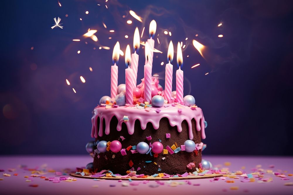 Cake birthday dessert food anniversary. AI generated Image by rawpixel.