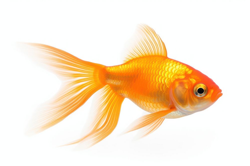 Gold fish goldfish animal white background. AI generated Image by rawpixel.