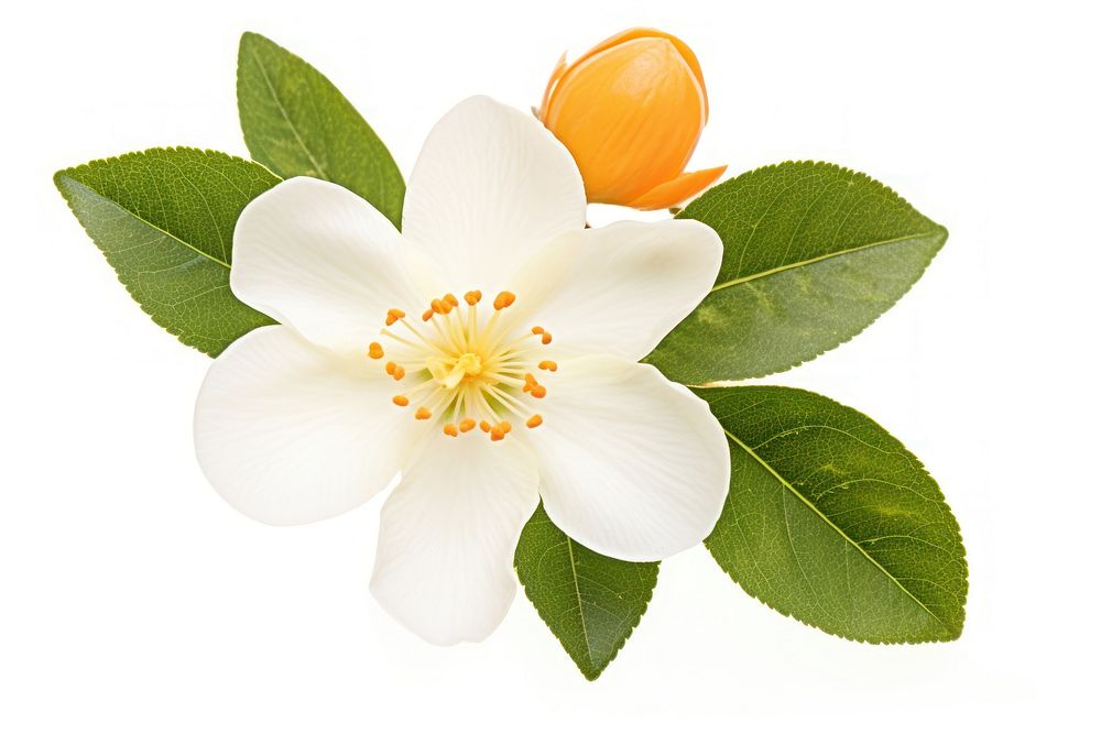 Orange blossom flower plant petal. AI generated Image by rawpixel.
