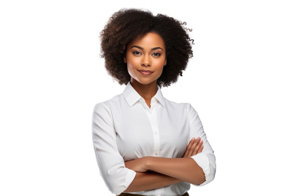 Young african woman portrait standing blouse. AI generated Image by rawpixel.