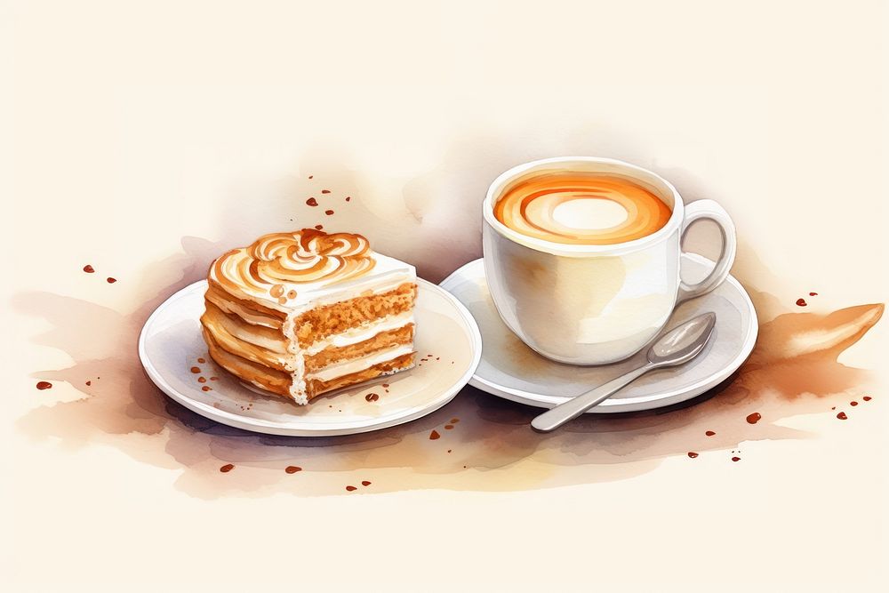 Coffee cup pancake saucer. AI generated Image by rawpixel.