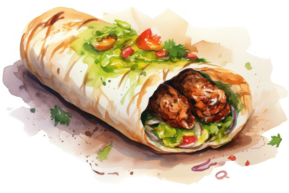 Kebab burrito food vegetable. AI generated Image by rawpixel.