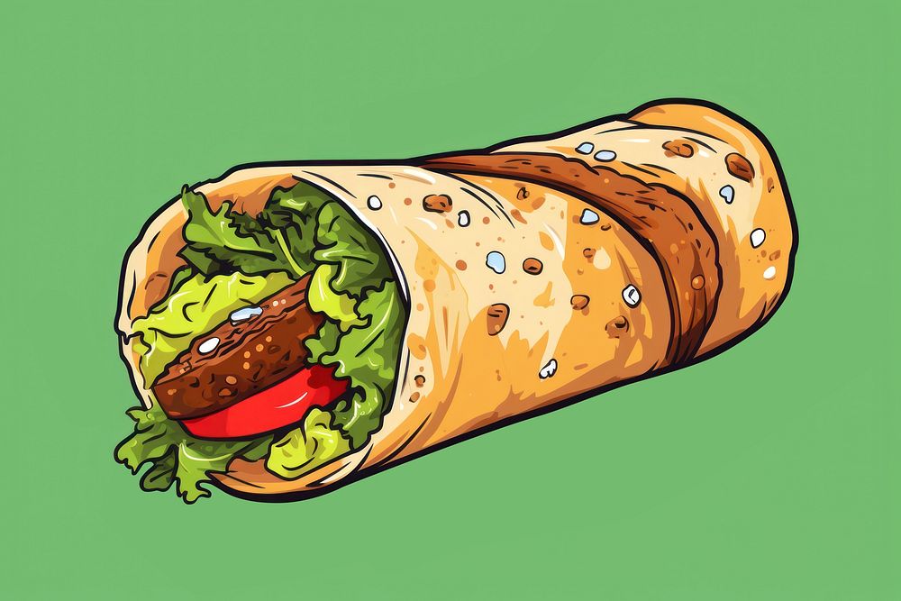Kebab bread food vegetable. AI generated Image by rawpixel.