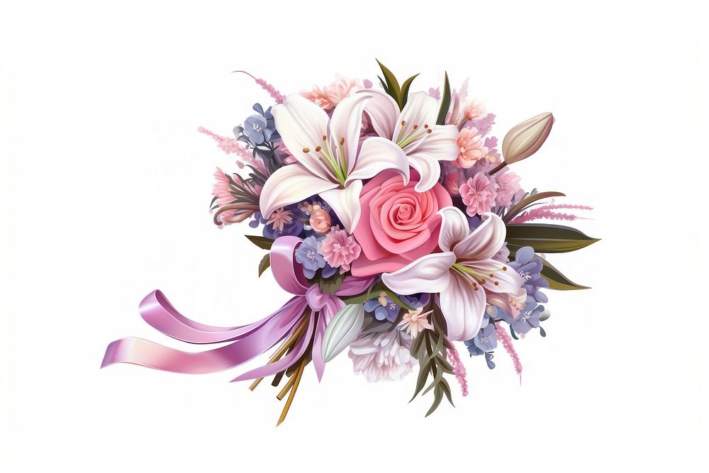 Beautiful bridal bouquet flower plant rose. AI generated Image by rawpixel.