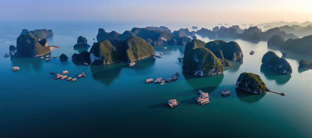 Vietnam halong bay landscape panoramic outdoors. AI generated Image by rawpixel.