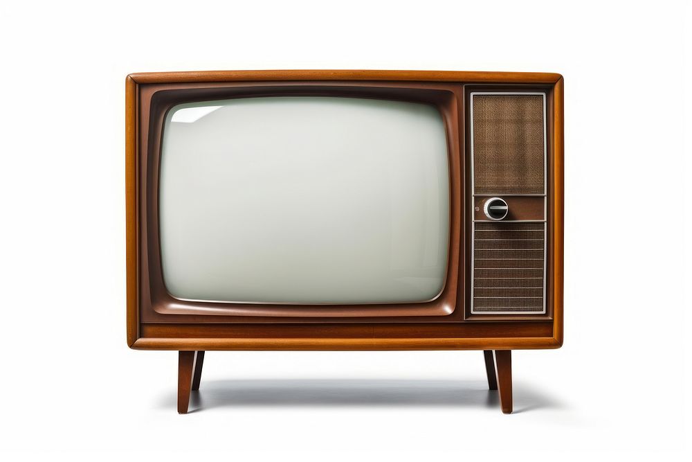 Vintage TV television screen white background. AI generated Image by rawpixel.