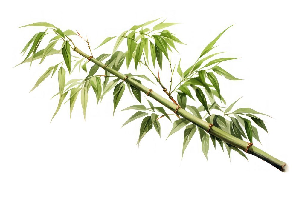 Chinese bamboo plant white background freshness. AI generated Image by rawpixel.