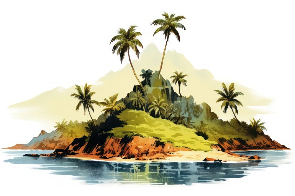 Tropical island outdoors tropics nature. | Premium Photo Illustration ...