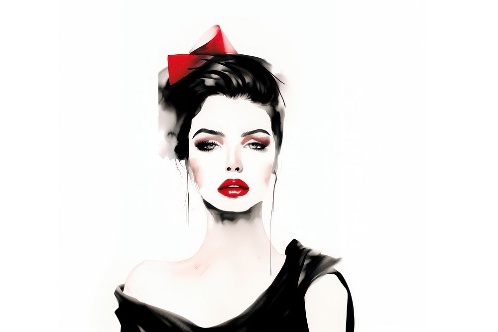 Fashion woman portrait lipstick cartoon. AI generated Image by rawpixel.