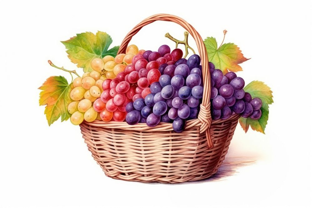 Basket grapes fruit plant. 