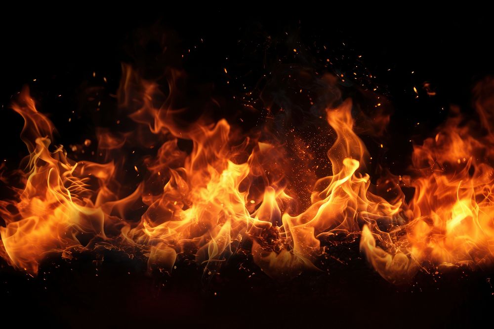 Isolated fire effect, black background, AI generated image by rawpixel