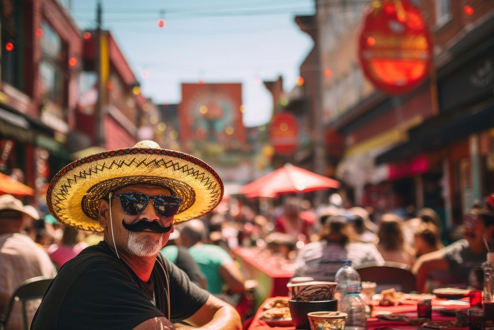 Sombrero portrait street adult. AI generated Image by rawpixel.