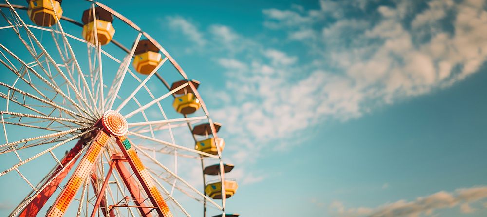 Ferris wheel outdoors nature fun. AI generated Image by rawpixel.