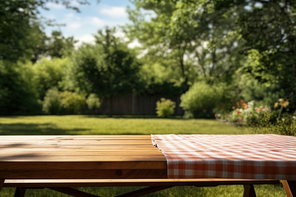 Backyard outdoors table furniture. 